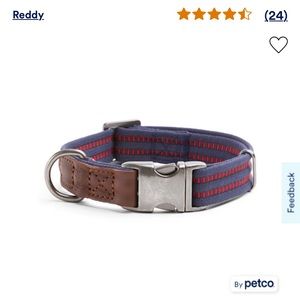 Reddy Navy/Red Webbed Dog Collar